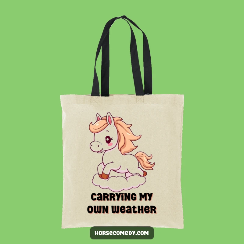 Funny Horse Cloud Tote Bag: Carry Your Dreams, Hilarious Funny Gift