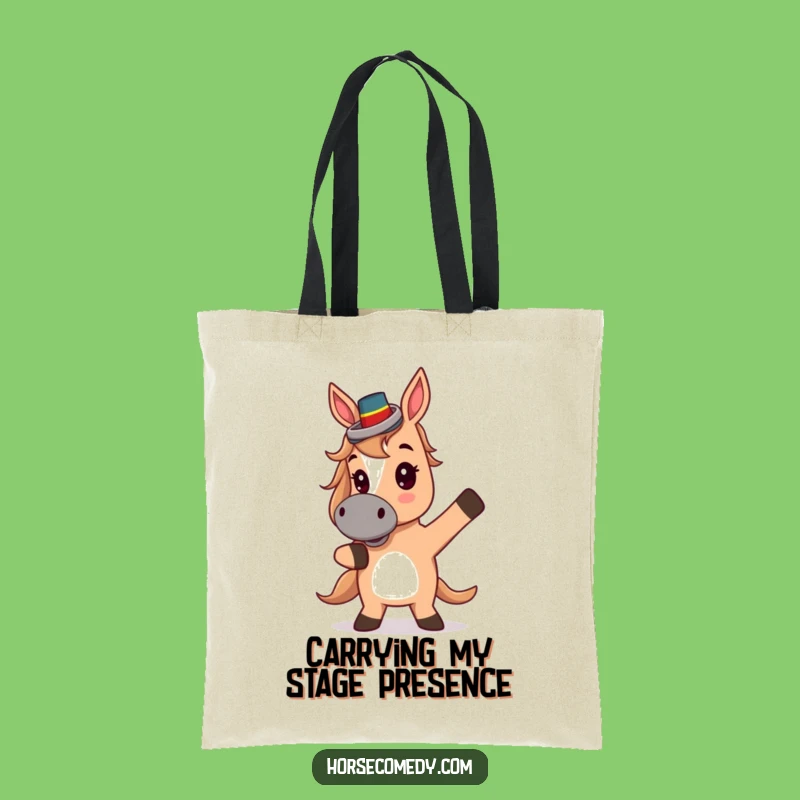 Funny Top Hat Horse Tote Bag - Theatrical Pose Carry-All, Whimsical Funny Gift