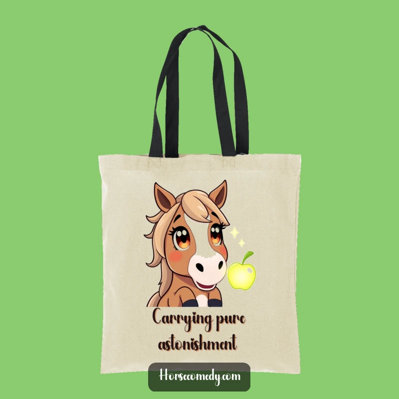 Funny Magical Apple Horse Tote Bag: Carry Wonder Everywhere