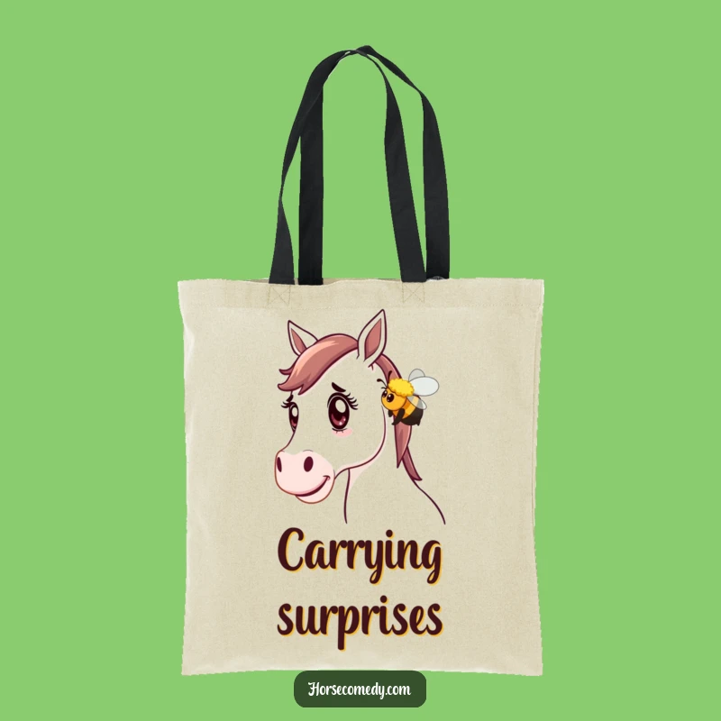 Funny Horse Bee Surprise Tote Bag - Chic Equine Bumblebee Accessory