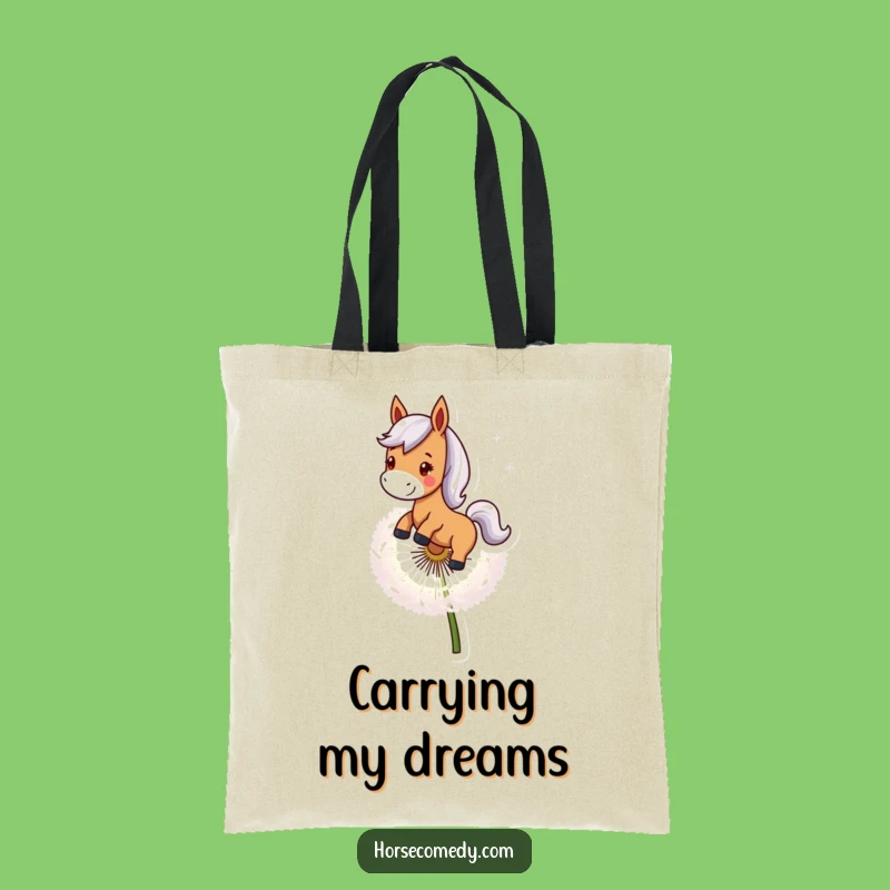Funny Horse Dandelion Ride Tote Bag - Chic Equine Adventure Accessory