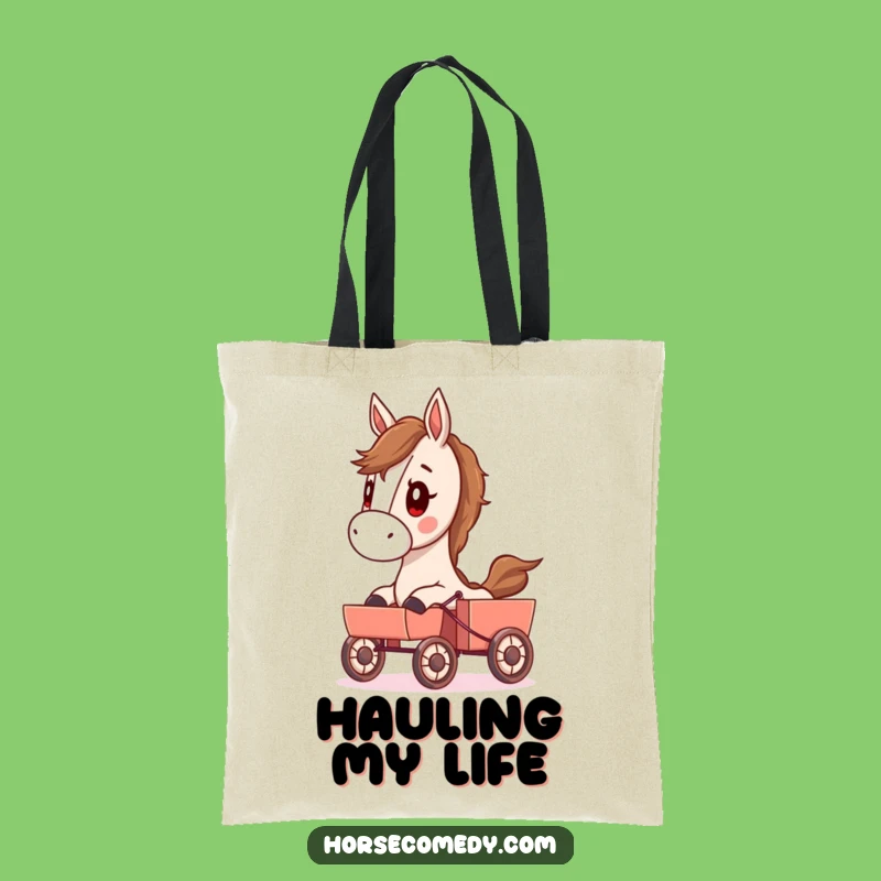 Funny Determined Horse Tote Bag - Practical Humor Gift for Daily Errands!