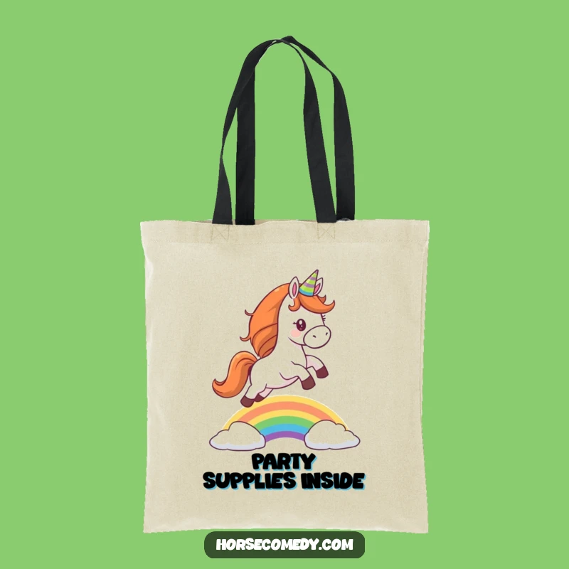 Funny Party Horse Tote Bag - Carry Magic and Humor Everywhere!